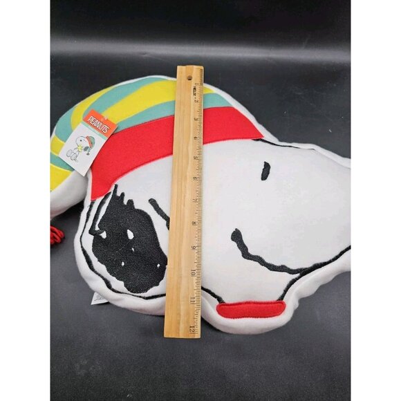 Peanuts Snoopy Dog In Winter Hat Christmas Toss Accent Pillow Pair NWT Dan Dee - Picture 8 of 11